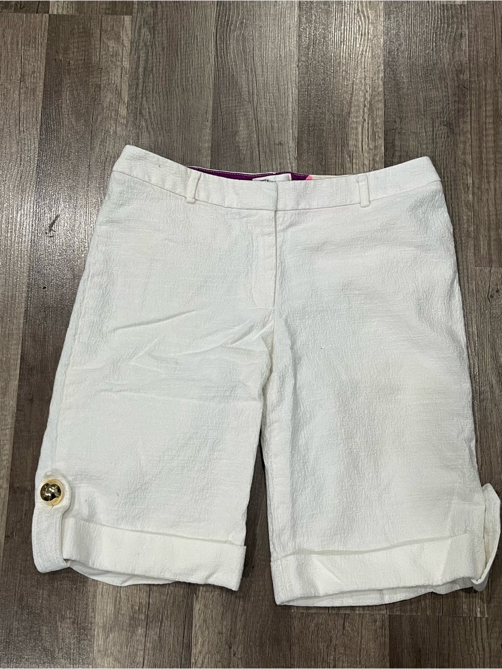 Milly Of New York Women's White Textured Bermuda Shorts | Size 2